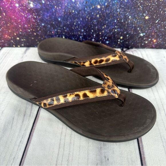 Vionic Women's Tide II Leopard Print Recovery Comfort Thong Casual Sandals Sz 9 - Picture 1 of 7
